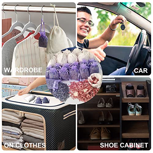 Aromatic Red Cedar and Lavender Sachets for Closets and Drawers, 24-Pack