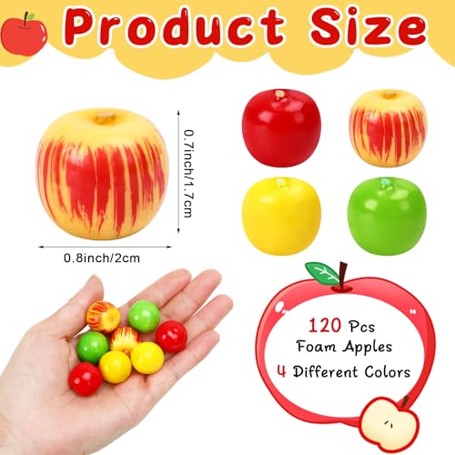 120 Pcs Artificial Mini Foam Apples - Realistic Fake Fruit Decorations