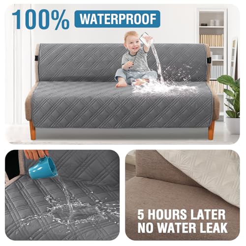 100% Waterproof Futon Cover Reversible Slipcover for Sofas