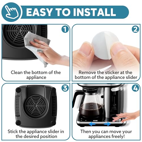 Self-Adhesive Kitchen Appliance Sliders, 24-Pack PTFE Countertop Movers