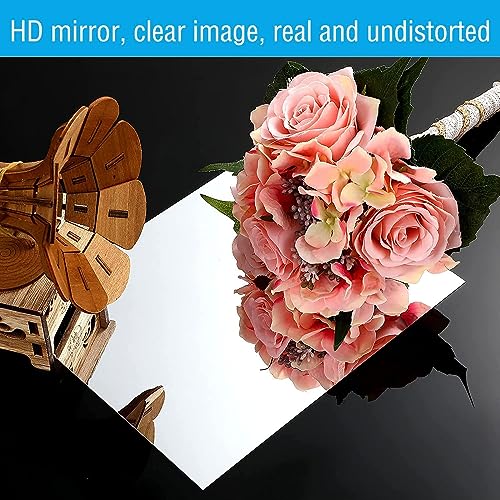 12" x 16" Acrylic Mirror Sheet - Shatterproof Self-Adhesive Wall Mirror