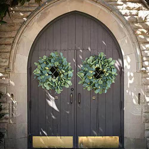 Artificial Eucalyptus Garland 12ft Set, Silk Silver Dollar Vines for Decor