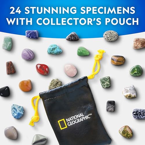 Gemstone Advent Calendar for Kids - 24 Rocks, Dig Brick & Jewelry Settings
