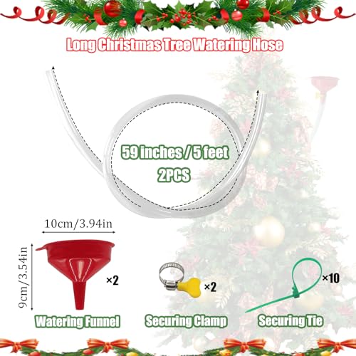 Christmas Tree Watering Funnel System (2 Pack) - 5ft Hose Hydration Device