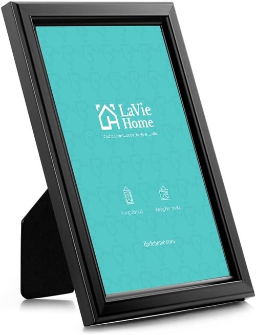 LaVie Home 4x6 Picture Frames - Classic Black Photo Frames with High Definition Glass | Set of 12 for Wall & Table Display
