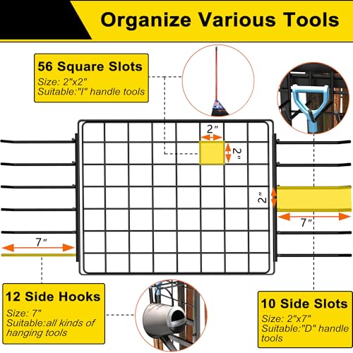 3 Tier Garden Tool Organizer Heavy Duty Metal Yard Storage Rack