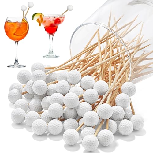 Aodaer Golf Toothpicks 100 Pcs - 4.7 Inch Golf Cocktail Picks & Skewers for Parties