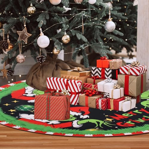 48-Inch Christmas Tree Skirt - Soft Polyester Farmhouse Holiday Decor