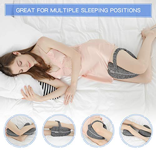 Ergonomic Memory Foam Leg Pillow with Strap for Side Sleepers