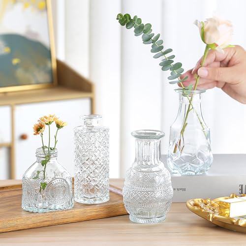 Clear Glass Bud Vases Bulk Set of 30 - Small Vases for Centerpieces