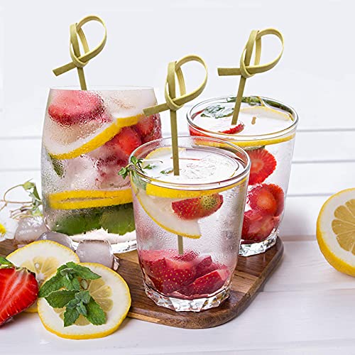 Knot Top Bamboo Cocktail Picks 200 PCS - 4 Inch Food Skewers for Appetizers & Drinks