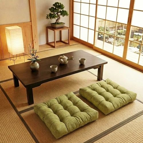 Large Square Memory Foam Floor Cushions, 22x22 Inch Set of 2