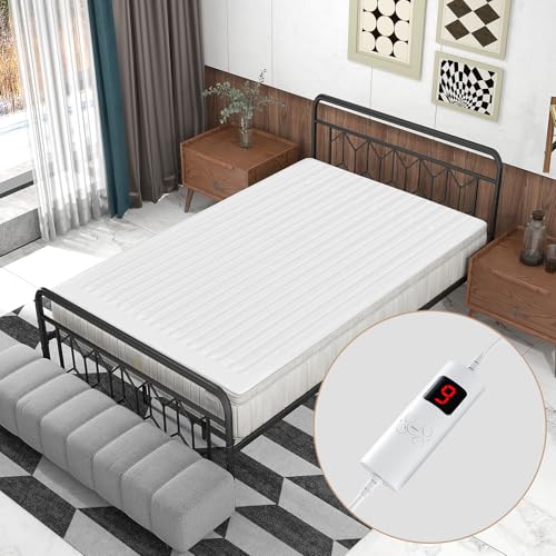 Heated Mattress Pad Twin - Electric Bed Warmer with 9 Heat Settings