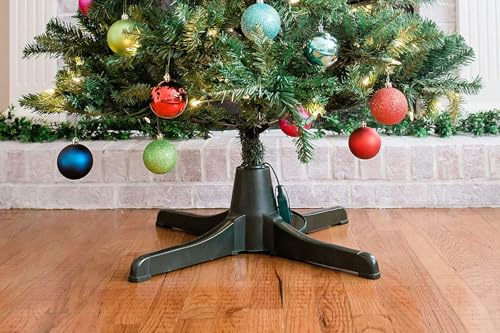 Rotating Christmas Tree Stand for Artificial Trees with Built-In Outlets