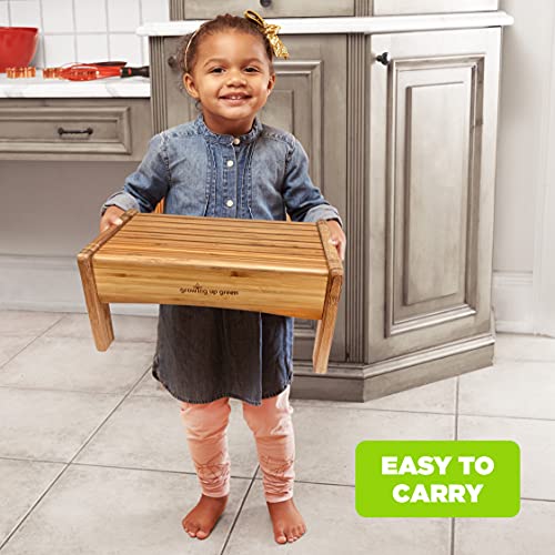 Bamboo Kids Step Stool - Non-Slip Lightweight Potty Training Stool