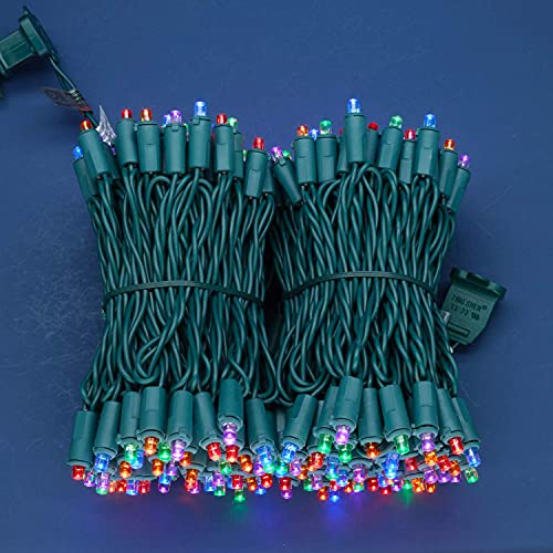 SWEET SHINE 200-Count Multicolor Wide Angle LED Christmas Lights, 66 ft Green Wire - UL Commercial Grade