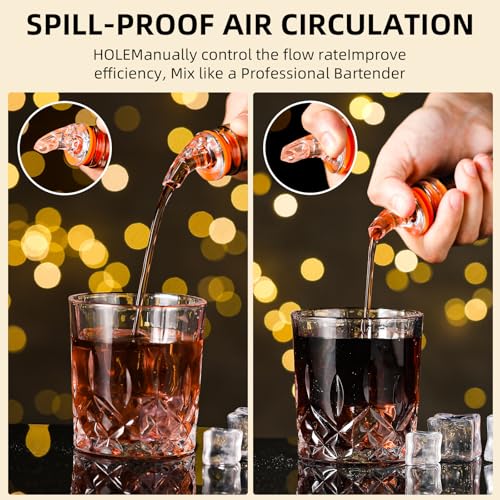 Orange Dozen Pour Spout Bottle Speed Pourers for 750ml-1.75L Liquor Bottles - Quzzil