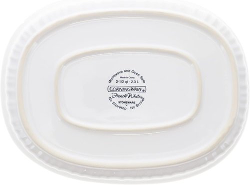 CorningWare Oval French White Casserole Dish - 2.5qt with Fluted Glass Lid | Durable & Stylish Design