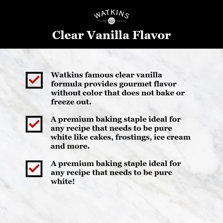 Watkins Clear Vanilla Flavor - 11 Fl. Oz. Bottle | Pure, Versatile Ingredient for Baking & Cooking
