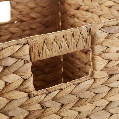Casafield Water Hyacinth Storage Baskets - 10.5" Set of 2 Collapsible Cube Bins