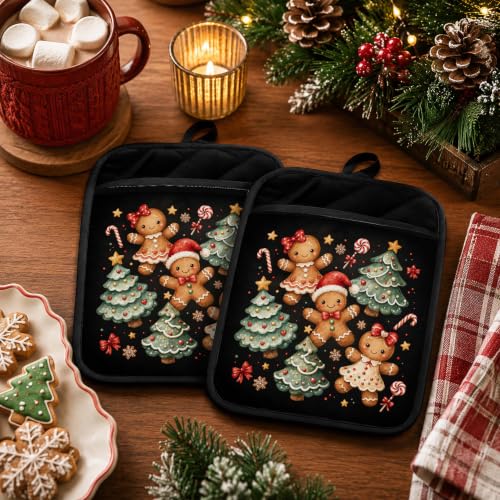 Gingerbread Christmas Tree Pot Holders Heat Resistant - JWYNB, Grd Kitchen Theme 23