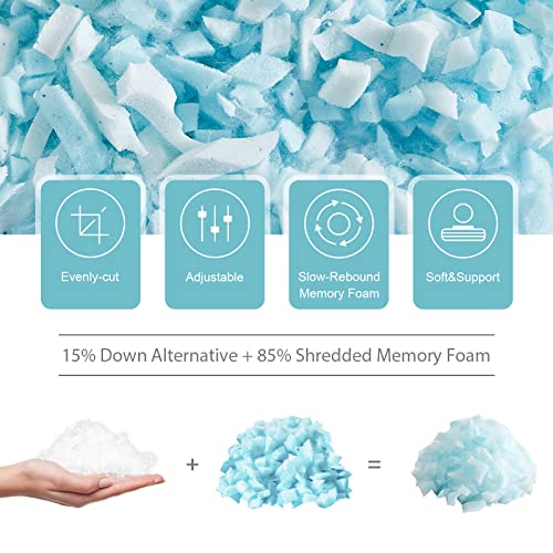 Cooling Gusseted Standard Pillows Set of 2 | Adjustable Memory Foam