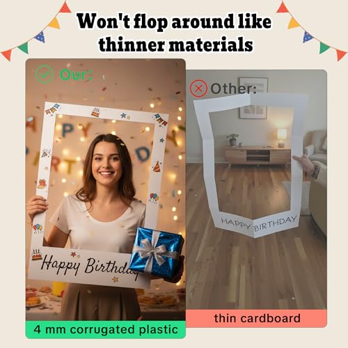 Large 40x30 Inch DIY Photo Booth Frame - Weatherproof Blank Selfie Prop