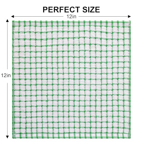 Cotton Kitchen Dish Cloths 8-Pack - 12x12 Soft Absorbent Dish Rags