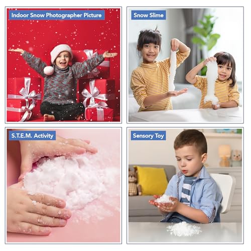 Instant Snow Powder - Artificial Fake Snow for Slime & Decor (Makes 4 Gallons)