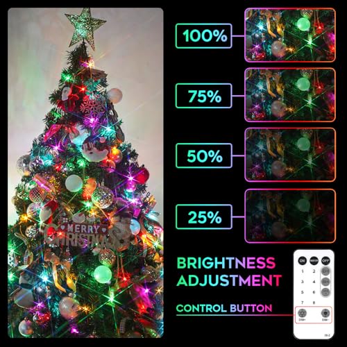 Suddus Multicolor 500 LED Christmas Lights with Remote - 8 Modes Indoor Outdoor