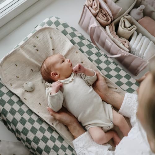 Quilted Baby Diaper Caddy - Portable Nursery Essentials Organizer