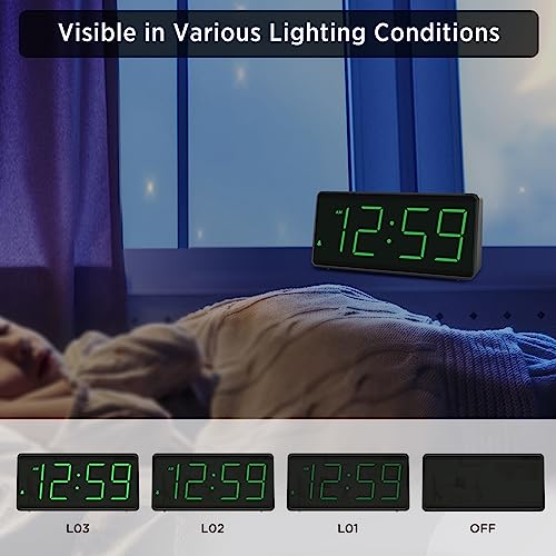 Battery Operated Digital Alarm Clock with Large Display & Loud Alarm