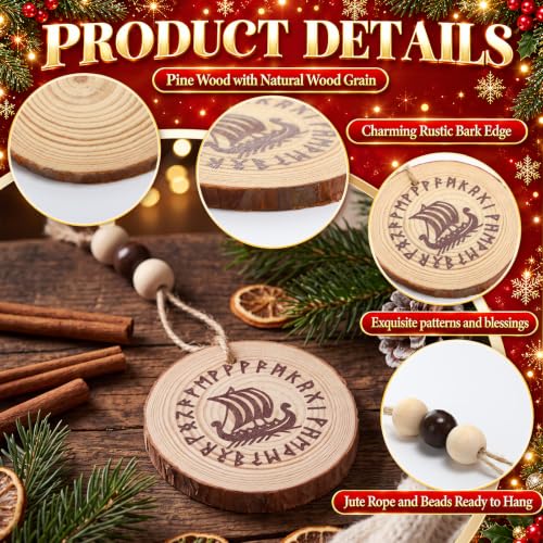 Viking Yule Ornaments Set of 27 Wooden Pagan Christmas Decorations