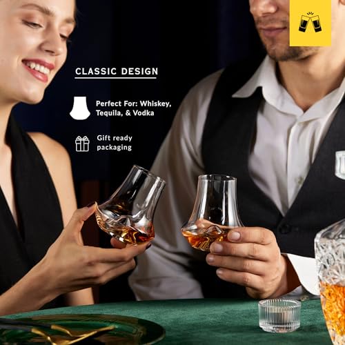 LEMONSODA Whiskey Snifter Glasses Set of 4, 8.5 oz Old Fashioned Spirits Glasses
