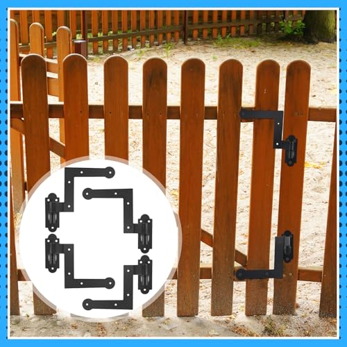 4 Pairs Heavy Duty Wrought Iron Shutter Hinges - Black Powder Coated