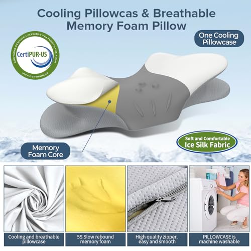 Ergonomic Cervical Neck Pillow for Pain Relief - Memory Foam Support