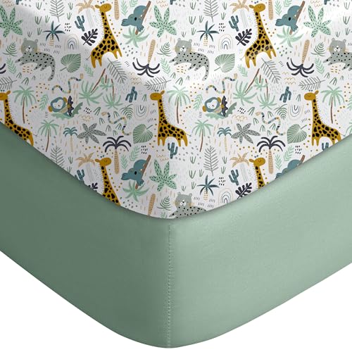 Yoofoss Pack and Play Sheets 2-Pack - Stretchy Soft Mini Crib Sheets