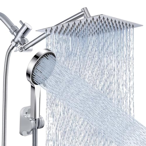 10-Inch Rainfall Shower Head Combo with Handheld Spray and Extension Arm