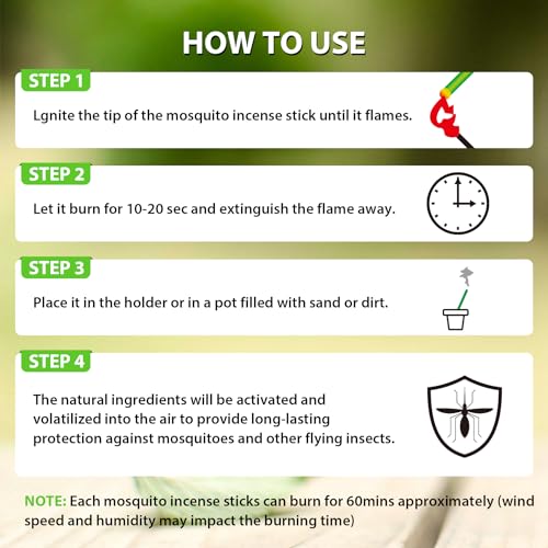 Natural Citronella Mosquito Repellent Incense Sticks - 240 Pack