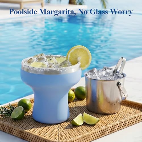 11 oz Insulated Margarita Tumbler with Lid and Straw - Stainless Steel