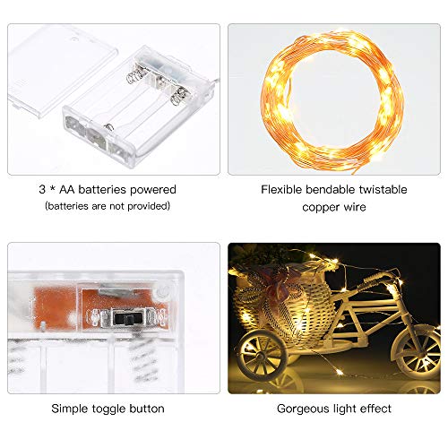 Ariceleo LED Fairy Lights Battery Operated 16ft Warm White