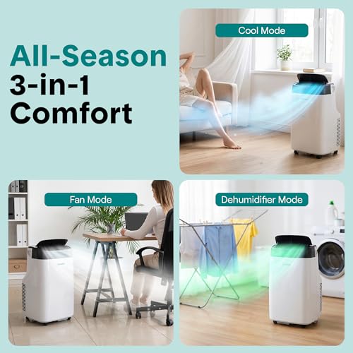 Portable Air Conditioner 8,000 BTU with Dehumidifier and Remote