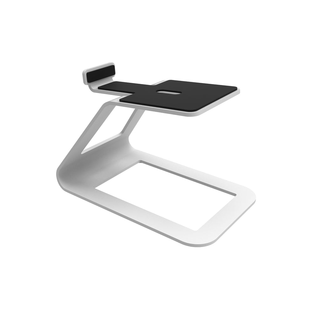 Kanto SE4 Elevated Desktop Speaker Stands for Medium Bookshelf Speakers & Mid-Size 3”-4” Studio Monitors | 5.6” Tall | Supports 9 lbs | Damping 2.0 mm Silicone Padding | ¼”-20 Mounting | Pair | White