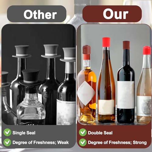 Vodolo 4PCS Silicone Wine Stopper Set Reusable Unbreakable Bottle Sealer