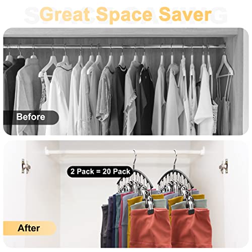 Leggings Organizer for Closet 2-Pack Metal Yoga Pants Hangers with 20 Clips
