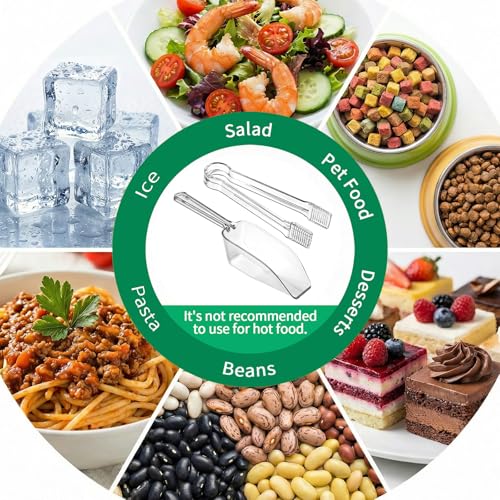32 Pcs Plastic Ice Scoops & Tongs Set for Buffet, Candy & Dessert Serving