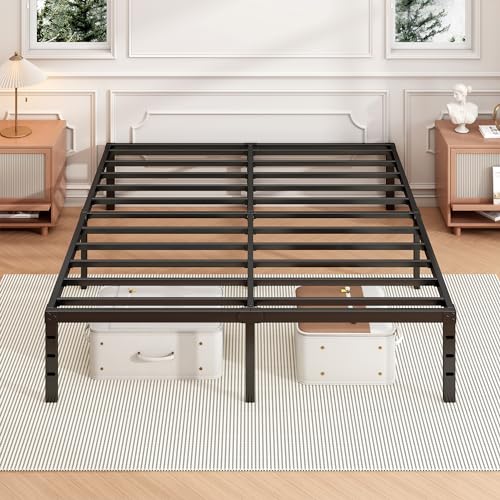 Hafenpo 14-Inch Queen Metal Platform Bed Frame with Storage