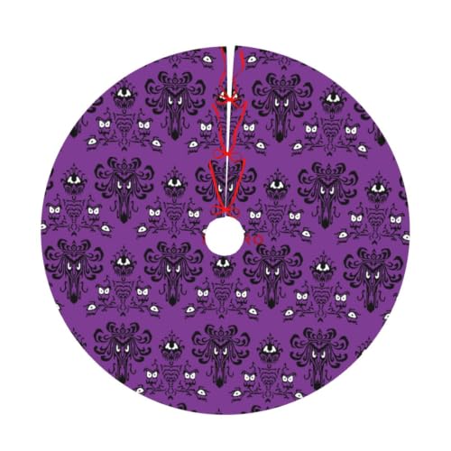 Purple 30" Halloween Haunted Mansion Christmas Tree Skirt - Pirateduck