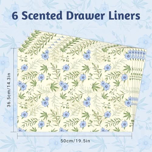 Fresh Linen Scented Drawer Liners - 6 Sheets (14.3 x 19.6 Inch)