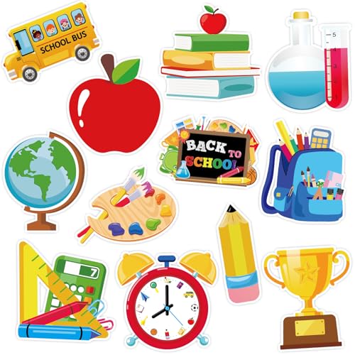60-Piece Back to School Bulletin Board Cutouts with 150 Glue Points